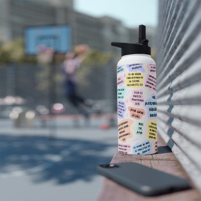 Spanish Bible affirmations insulated water bottle