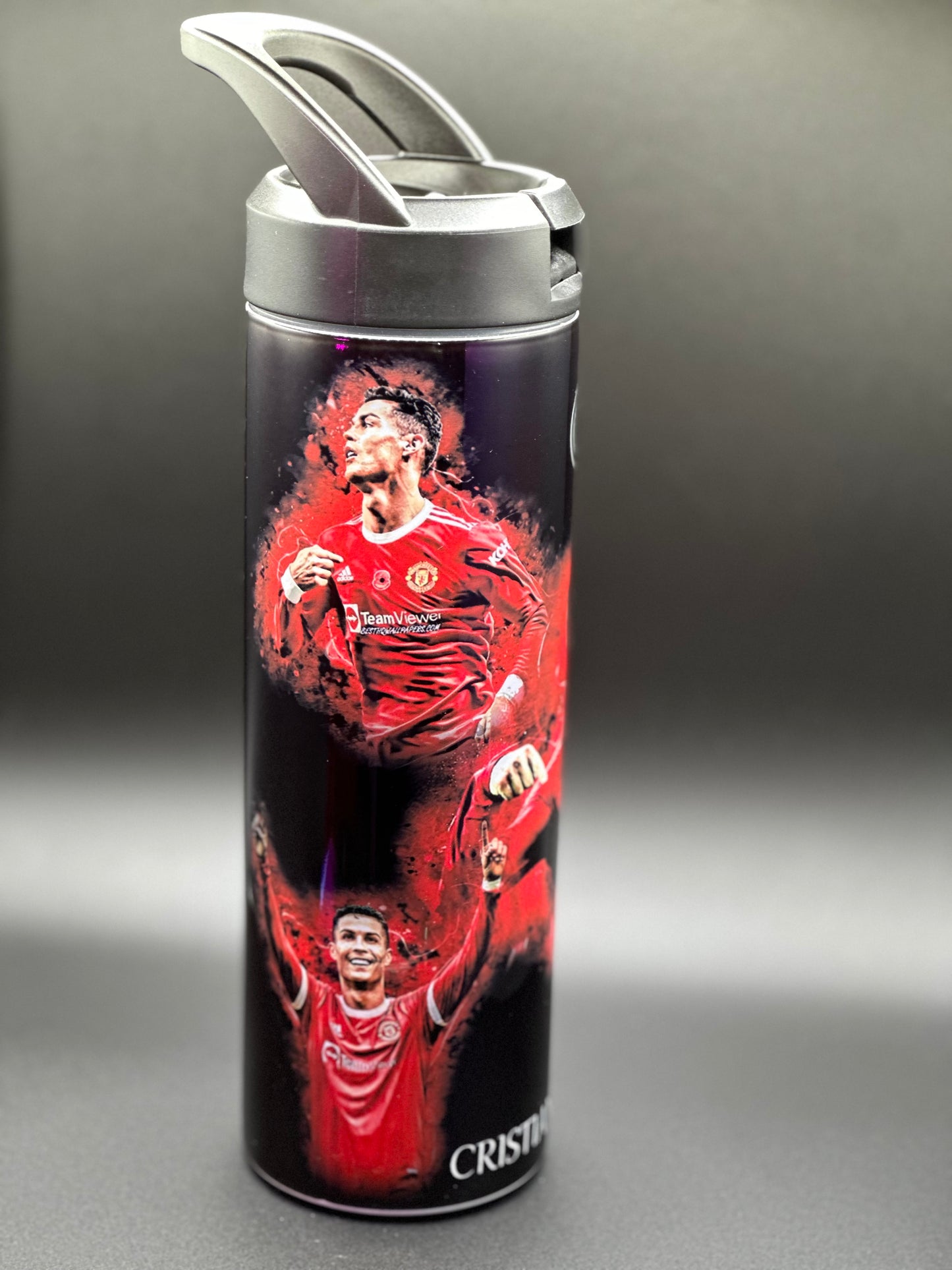 Cristiano Ronaldo Soccer themed insulated water bottle