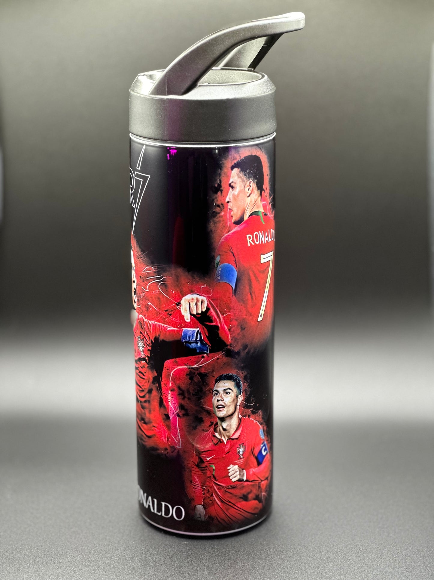 Cristiano Ronaldo Soccer themed insulated water bottle