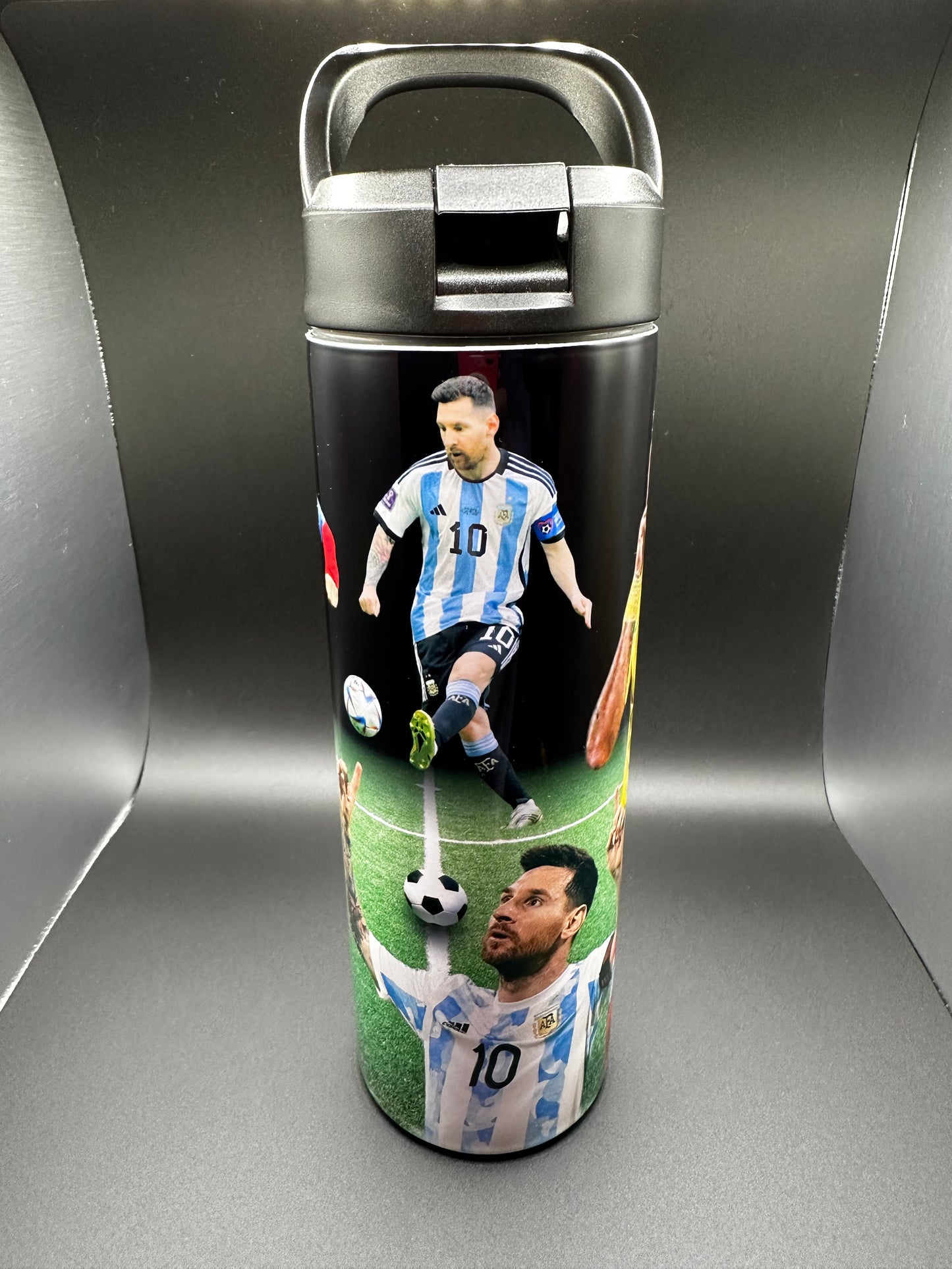 Messi/ Ronaldo/ Neymar Soccer Fans Sports water bottle
