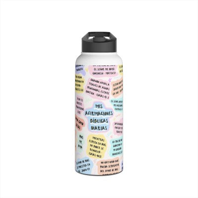 Spanish Bible affirmations insulated water bottle