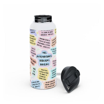 Spanish Bible affirmations insulated water bottle