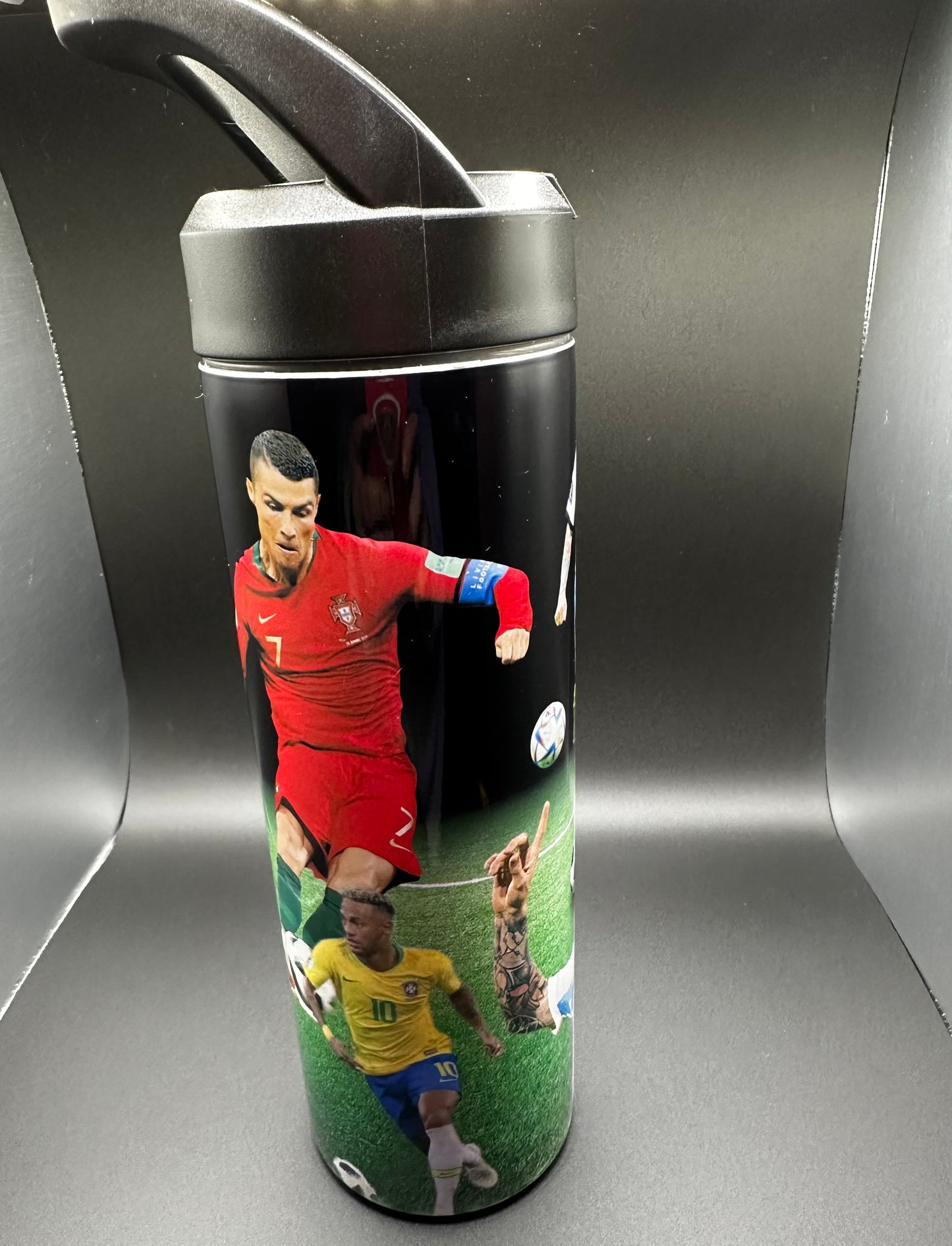 Messi/ Ronaldo/ Neymar Soccer Fans Sports water bottle