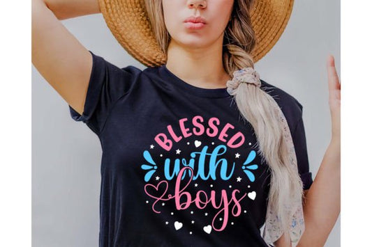Blessed with boys t-shirt