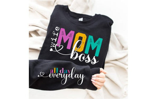MOM/WIFE/BOSS Fleece Crew